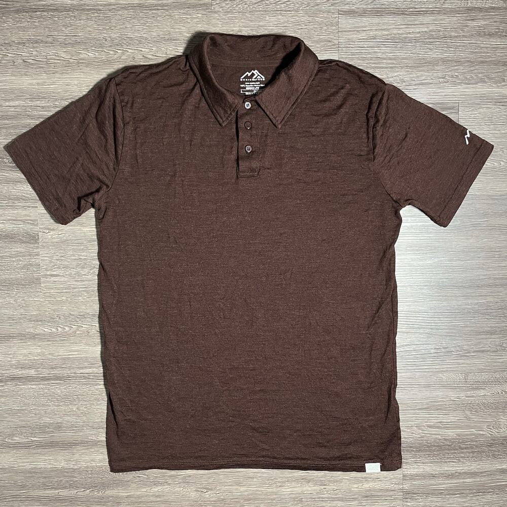Merino.tech Merino Lite Polo Shirt Men's L Slim Burgundy Superfine Merino Wool